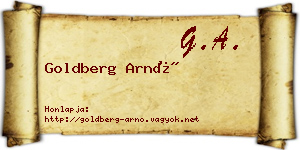 Goldberg Arnó névjegykártya